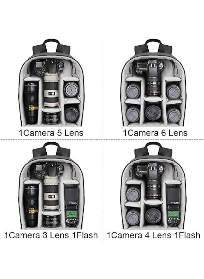 Arabest Camera Backpack Bag Professional for DSLR/SLR Mirrorless Camera Waterproof, Camera Case Compatible for Sony Canon Nikon - Image 4