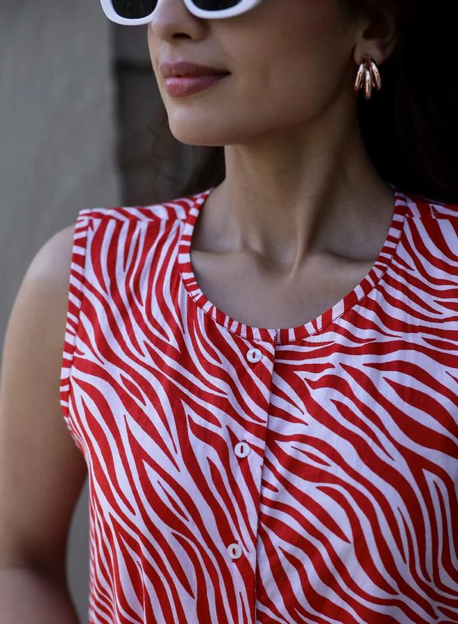 sanskrutihomes Sanskrutihomes Printed Sleeveless Pure Cotton Jumpsuit