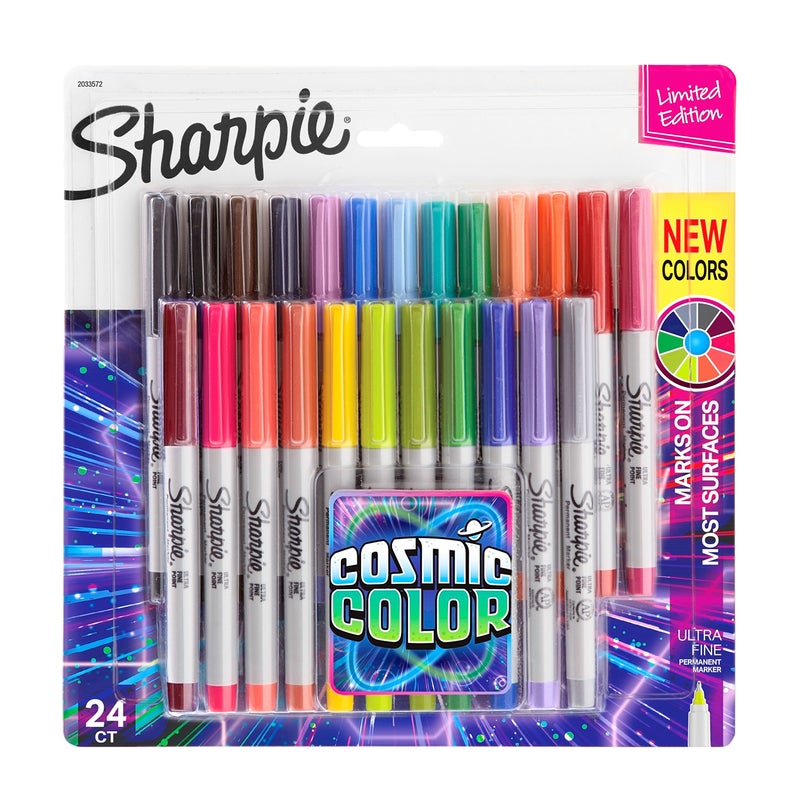 Sharpie Permanent Markers Ultra Fine Point Cosmic Color Limited Edition 24 Count - Image 1