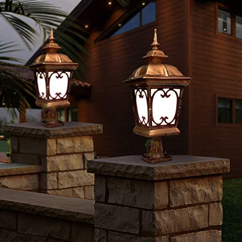 Fioca Metal Antique Decorative Architectural Outdoor Exterior Gate Light for Home Gate Waterproof Rustproof Main Gate Lamps Lantern for Home Garden Compound for Piller Garden Set of 2 - Image 1