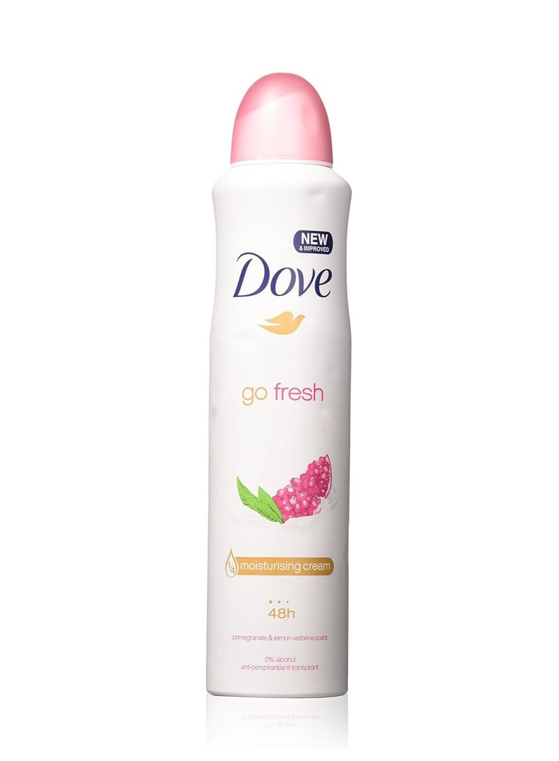 Dove Go Fresh Antiperspirant Body Spray 250Ml Pomegranate & Lemon Verbena 2-Pack
