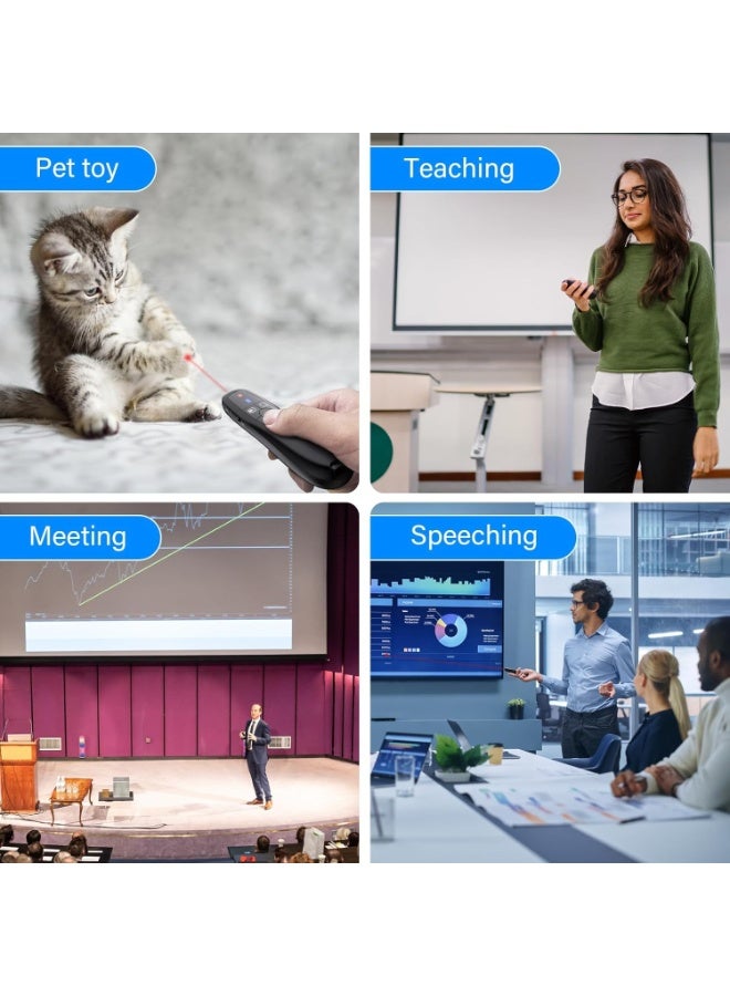 NIIMBOT Rechargeable Wireless Presentation Clicker, Wireless Presentation Clicker, 2.4GHz 100FT Range, Type C & USB A 2-in-1 Laser Pointer Remote with Volume Control, for PC/Mac/Computers, PowerPoint/PPT Presentations (R400) - Image 4