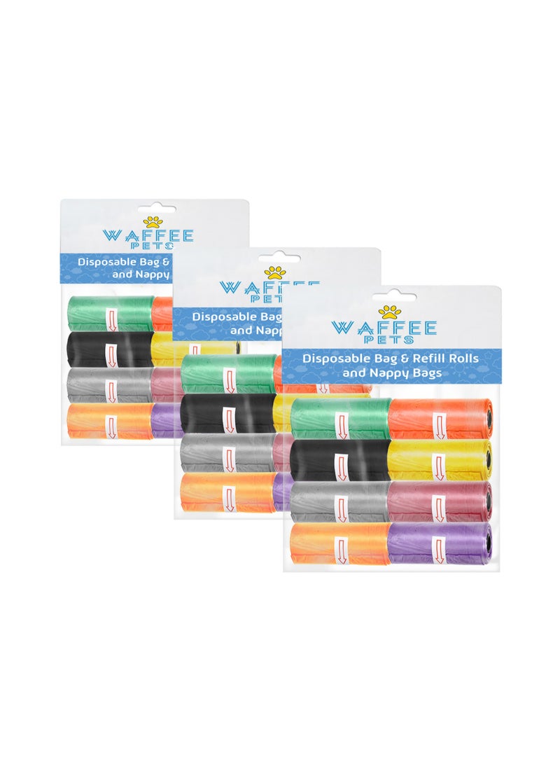 Waffee Bag and Refill 8 Rolls Pack of 3-480 Bags, Durable, Eco-Friendly, and Convenient for Daily Use. - Image 1