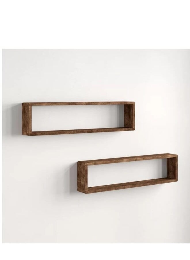 Home Gallery - 2 Piece Natural Solid Wood Floating Shelf 65x12x12 cm - Image 1