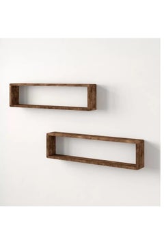 Home Gallery 2 Piece Natural Solid Wood Floating Shelf 65x12x12 cm  - Image 1