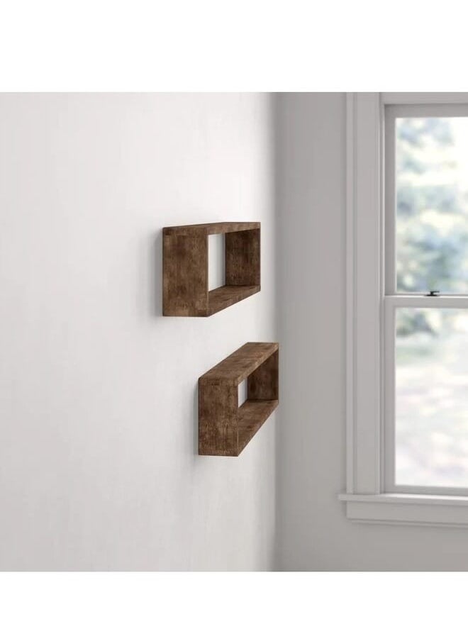 Home Gallery - 2 Piece Natural Solid Wood Floating Shelf 65x12x12 cm - Image 1