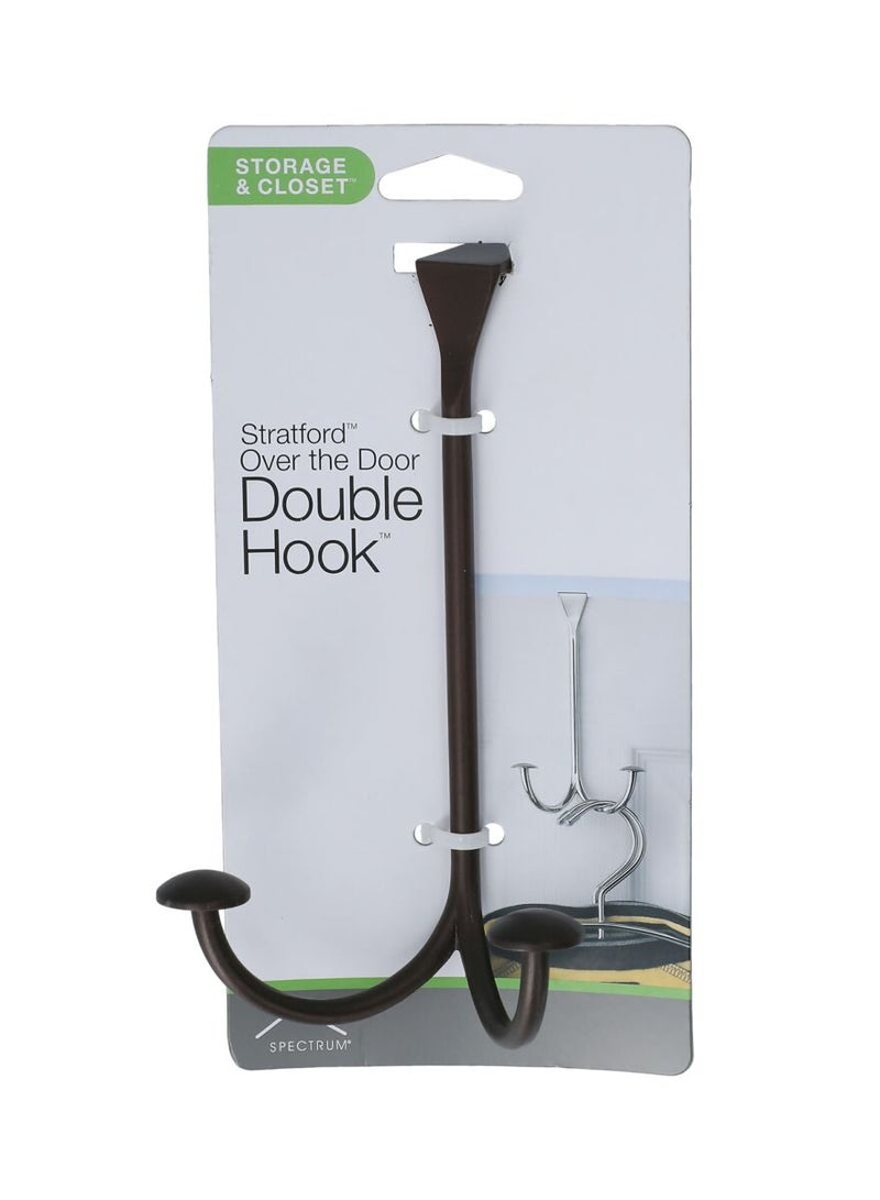 Spectrum Stratford Over The Door Double Hook Bronze - Image 1