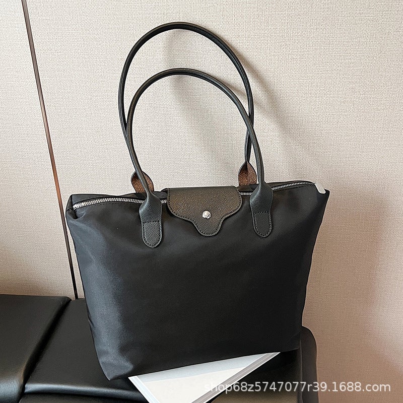 Casual Satchel Large-Capacity Bag For Women 2025 Spring And Style Simple Lightweight Shoulder Bag Work Commuter Tote Bag - Image 3