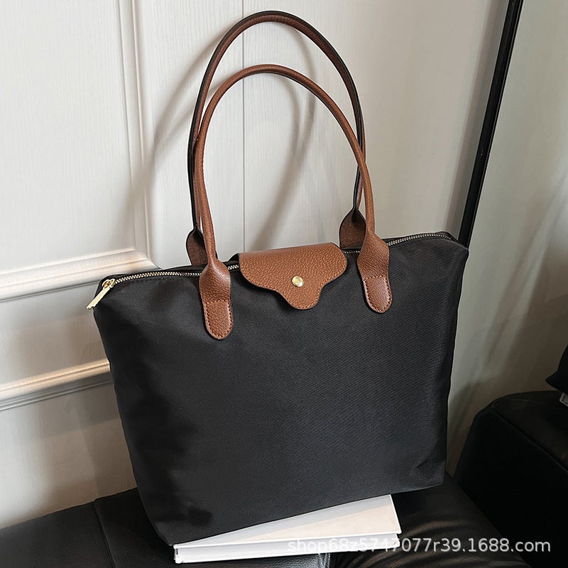 Casual Satchel Large-Capacity Bag For Women 2025 Spring And Style Simple Lightweight Shoulder Bag Work Commuter Tote Bag - Image 2