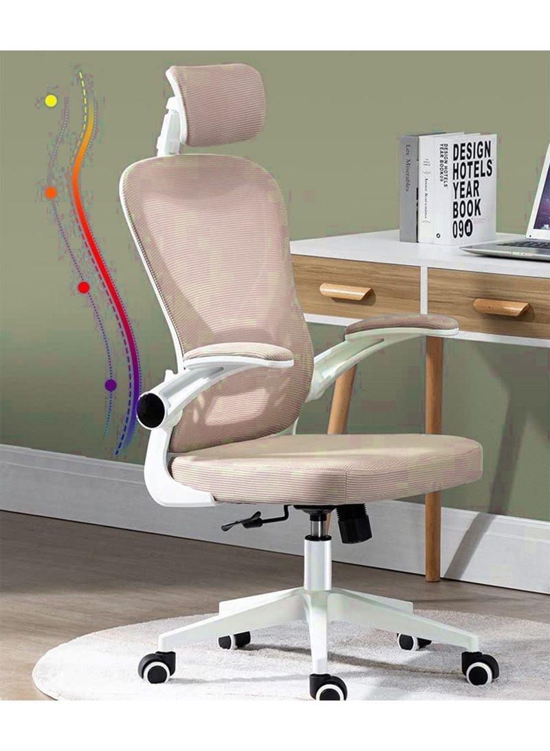 جي تي-ويل كرسي كمبيوتر مكتب مريح عالي الظهر قابل للتنفس مع عجلات ومساند للذراعين - Image 3