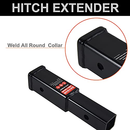REYSUN Receiver Tube 864333 Trailer Hitch Extender 7 inch Extension, Fits 2 inch Hitch Receiver, 3,500lbs G.T.W, Hitch Pin and Clip Included… - Image 4