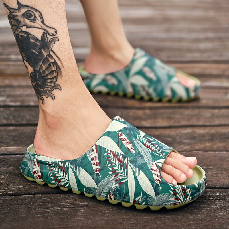 Fujian Manufacturers 2022 Summer Kanye Coconut Slippers Lovers Shoes Outdoor Wear Thick Bottom Tide Brand Vietnamese Beach Shoes Cool - Image 1