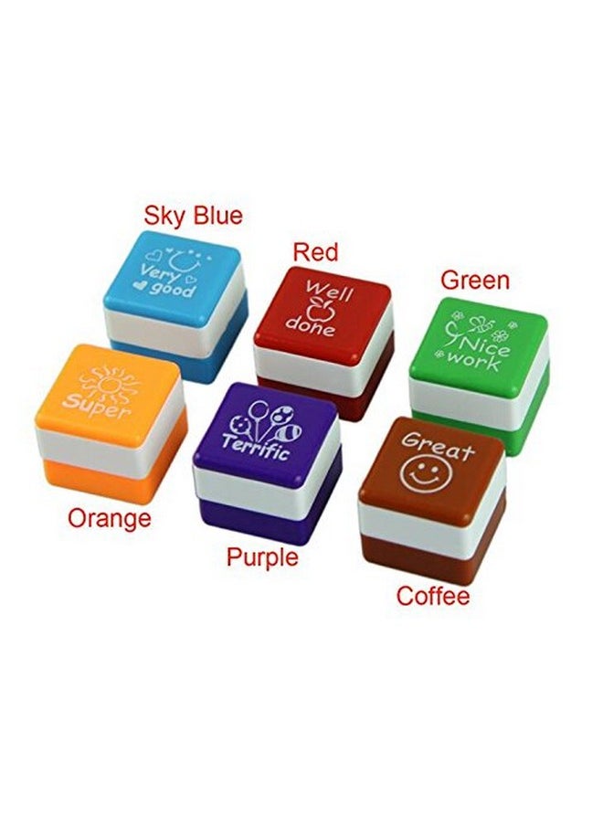 CRAFTDEV - Kids Stamp Set Motivation Sticker School Scrapbooking Stamp Diy Teachers Self Inking Praise Reward Stamps(No Ink Pad Included) - Image 1