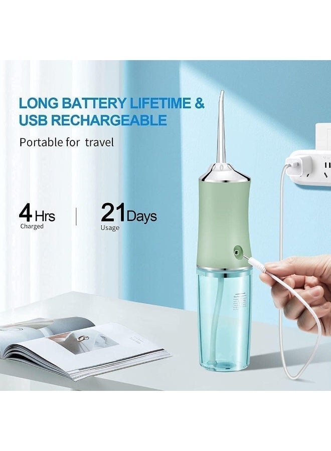 Hugifts Portable Electric Oral Irrigator, 3 Pressure Modes USB Rechargeable 220ml Water Tank, Travel Water Flosser for Plaque Removal - Image 4
