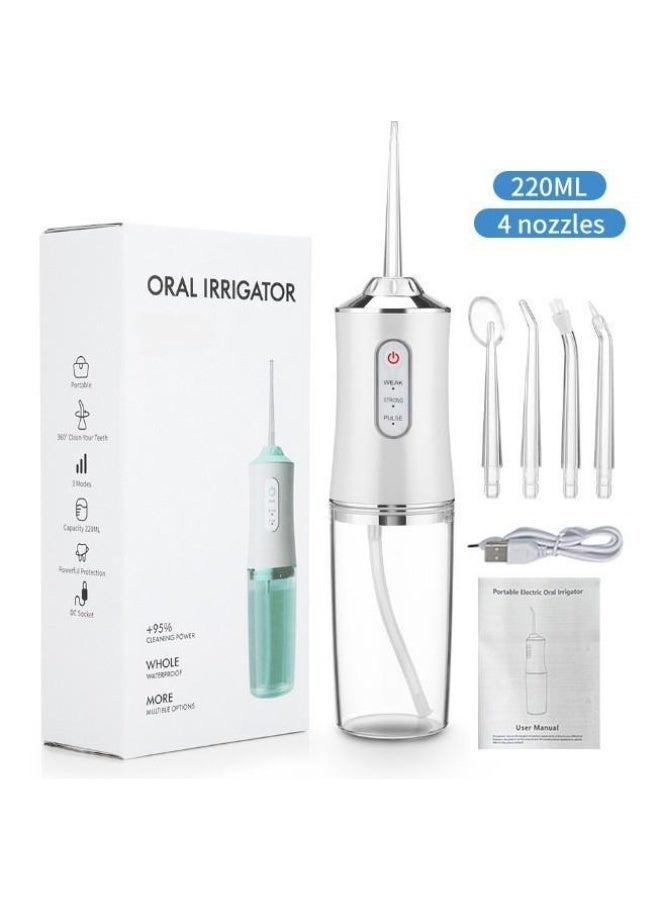 Hugifts Portable Electric Oral Irrigator, 3 Pressure Modes USB Rechargeable 220ml Water Tank, Travel Water Flosser for Plaque Removal - Image 1