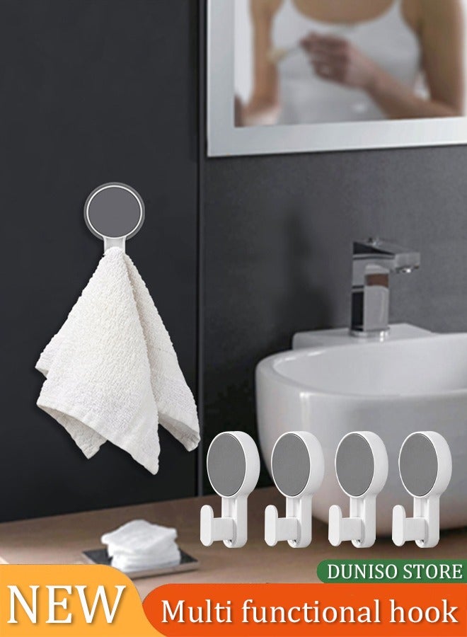 DUNISO 4 pieces of Adhesive hook, seamless adhesive hook, ABS material multi-purpose nail free wall hanging hook, suitable for bathrooms, kitchens, living rooms - Image 1