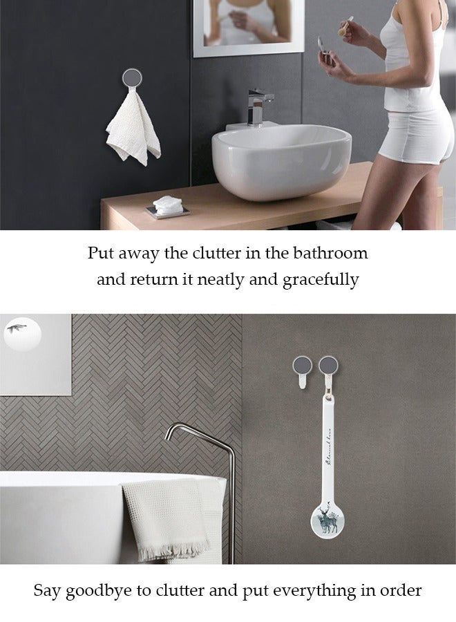 DUNISO 4 pieces of Adhesive hook, seamless adhesive hook, ABS material multi-purpose nail free wall hanging hook, suitable for bathrooms, kitchens, living rooms - Image 4