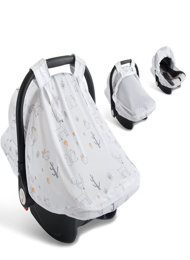Little tots Baby Car Seat Cover, Soft Sun Shade Cover, Breathable Comfortable Privacy Carseat Canopy Protect for Newborn Infant Boys Girls (Animals) - Image 1