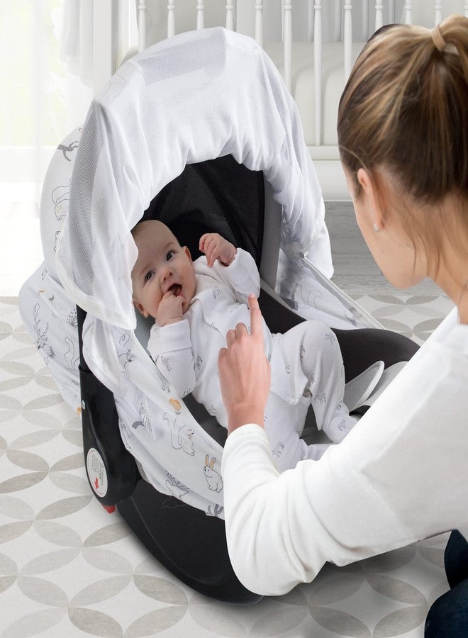 Little tots Baby Car Seat Cover, Soft Sun Shade Cover, Breathable Comfortable Privacy Carseat Canopy Protect for Newborn Infant Boys Girls (Animals) - Image 5