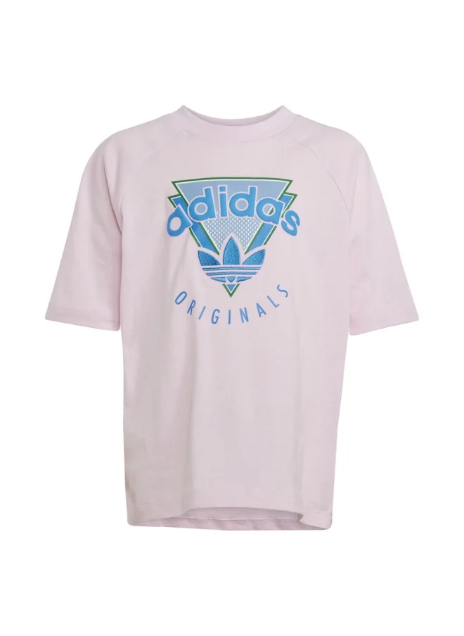 اديداس adidas SHORT TEE SET Pink Originals Kids SUITS