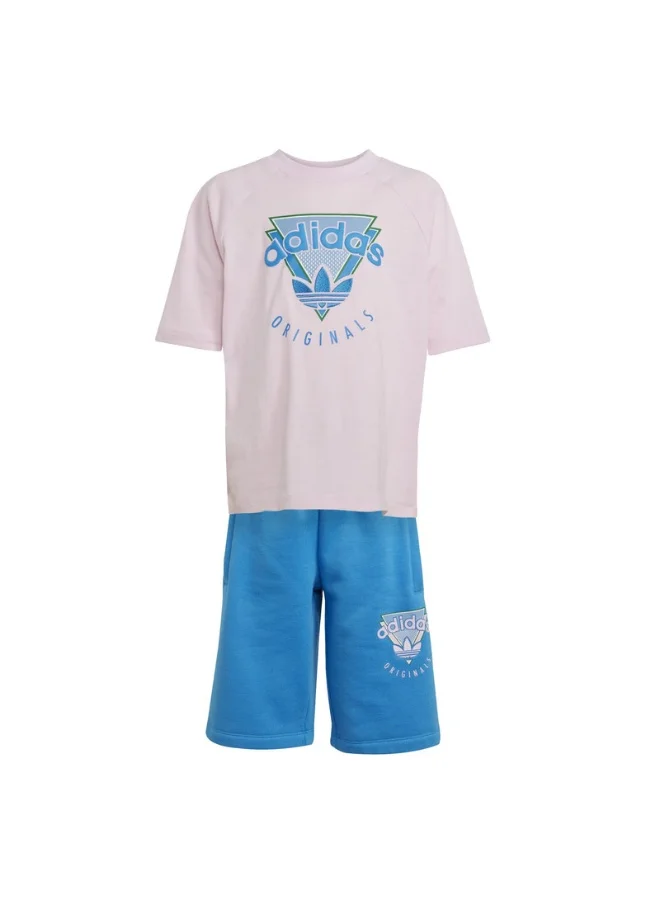 اديداس adidas SHORT TEE SET Pink Originals Kids SUITS