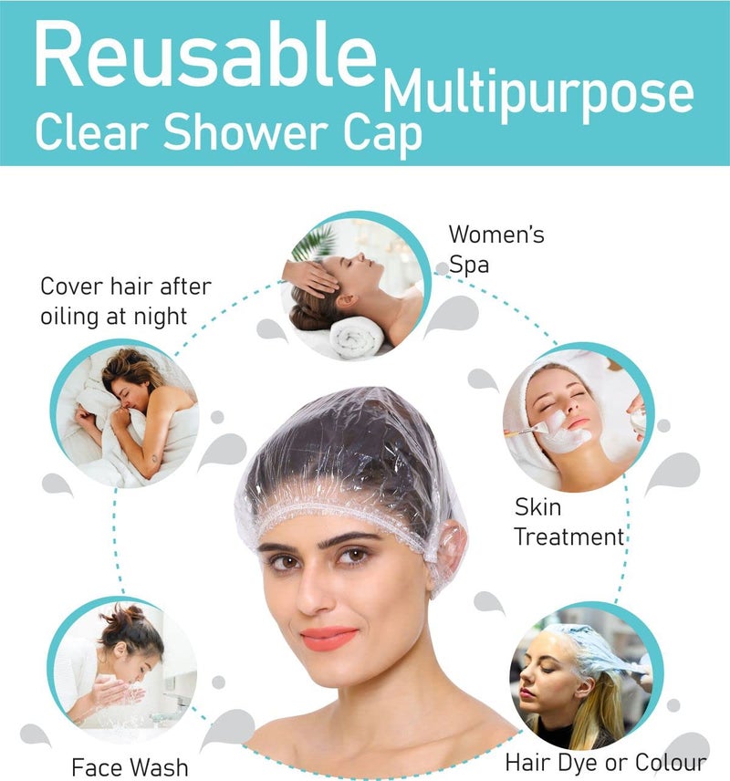 Old Tree Shower Cap (Pack Of 100) - Reusable Waterproof Bath Cap for Women and Men - Shower Cap for Hotel, Spa, Salon & Bathroom - Image 4