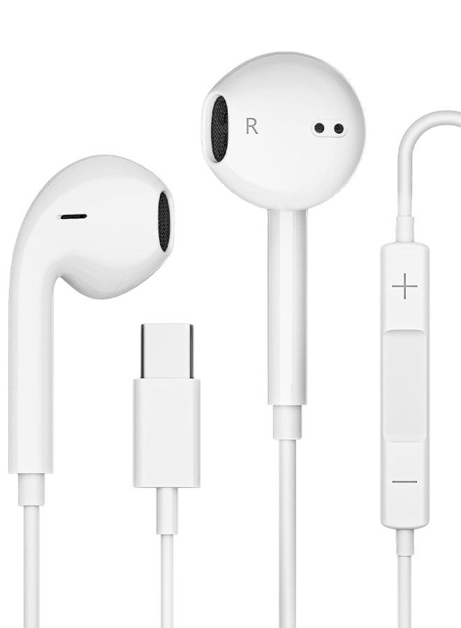 USB C Headphones Wired for iPhone 17/16/15 Series, for iPad Pro Air 5/4/Mini 6/iPad 10th, Type C Earbuds for MacBook Pro/air, Control Microphone, Volume, Music - Image 1
