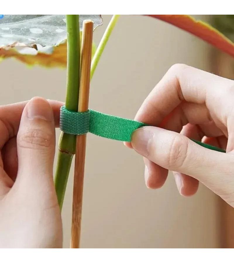 10 Self Adhesive Reusable Nylon Plant Ties Green Garden Support Straps For Securing Plants And Vines - Image 5