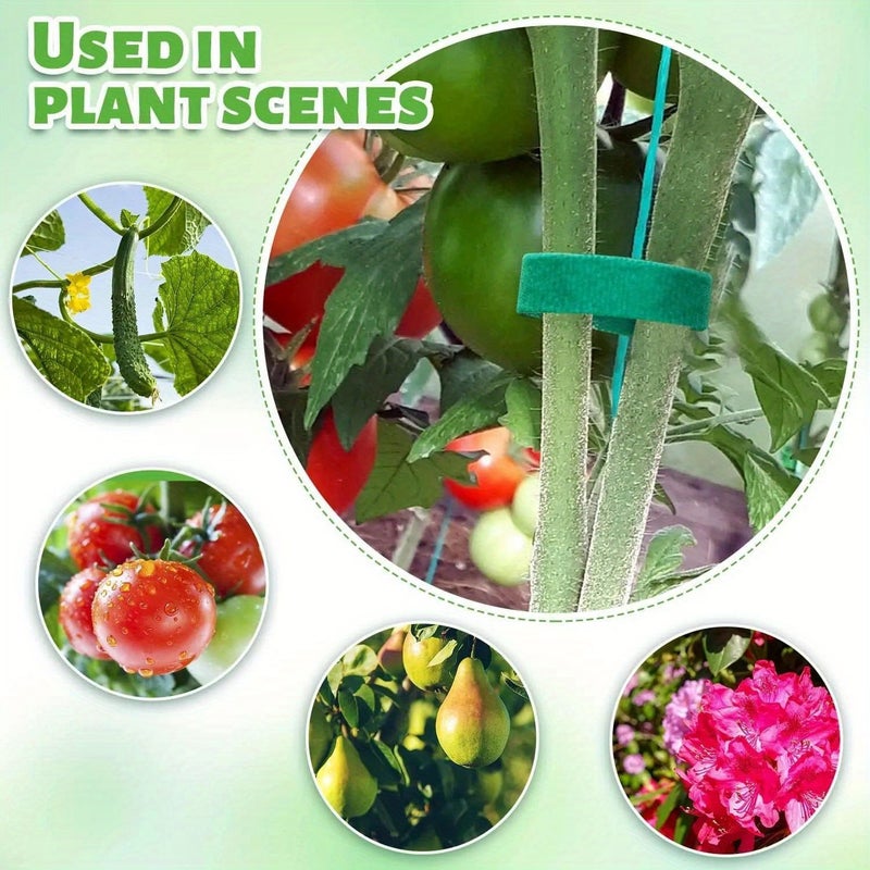 10 Self Adhesive Reusable Nylon Plant Ties Green Garden Support Straps For Securing Plants And Vines - Image 4