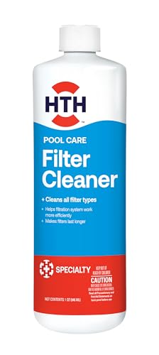 HTH 67227 Swimming Pool Care Filter Cleaner, Quickly and Effectively Cleans and Prolongs Life of Pool Filter, Improves Filtration Efficiency, Compatible with All Filter Types, 32oz - Image 1