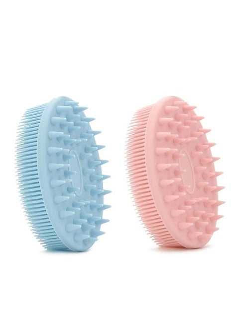 Upgraded 2 in 1 Bath and Shampoo Brush Silicone Body Scrubber Exfoliating Easy to Clean Scalp