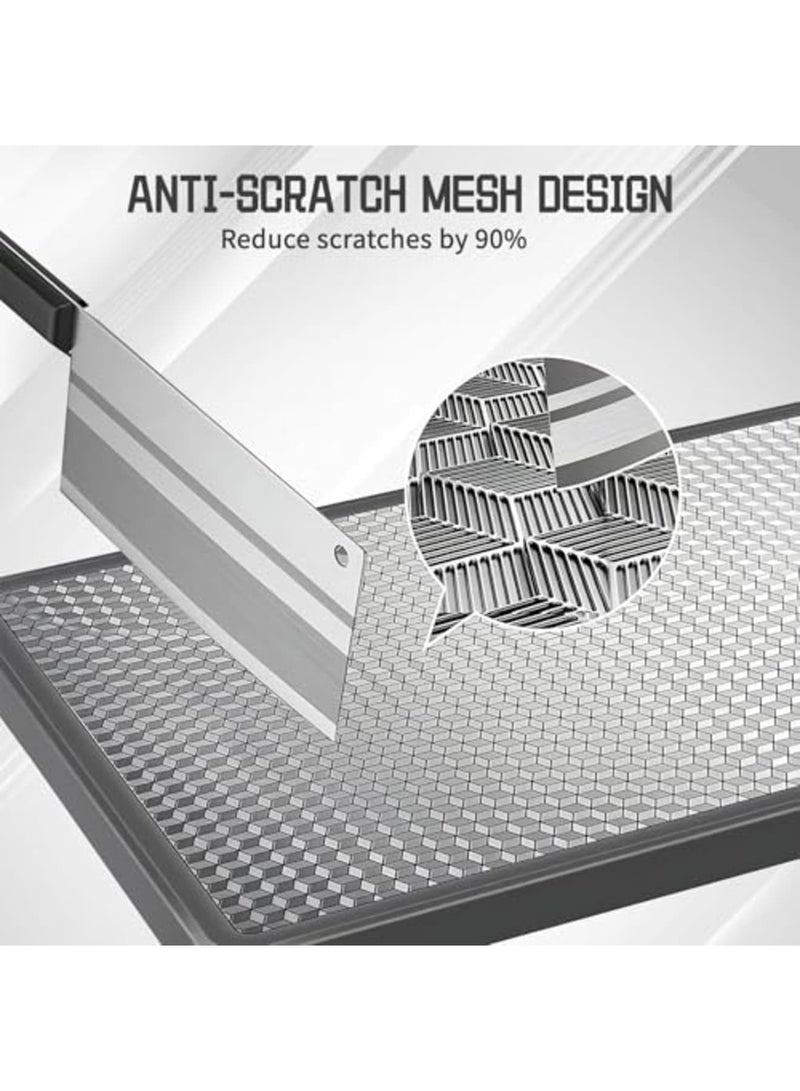 Luckam Cutting Board Double-Sided, Stainless Steel Kitchen Board with Scratch-Resistant Mesh Design, Juice Groove, Non-Slip Edge, Dishwasher Safe Large Cutting Board for Food Preparation - Image 5