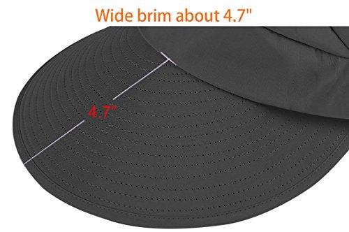 HINDAWI Sun Hats for Women Wide Brim UV Protection Summer Beach Visor Cap Khaki - Image 5