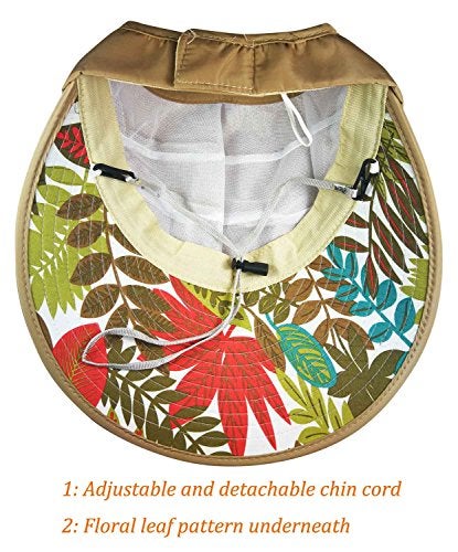 HINDAWI Sun Hats for Women Wide Brim UV Protection Summer Beach Visor Cap Khaki - Image 3