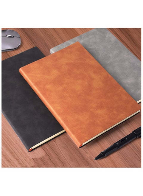 Notebook Hardcover 3 Pieces Classic Wired Notebook A5 Diary Notebook Diary Writing Pad Notebook 3 Pack Notepad Small notebook set notebook, writing board and diary, single line 100 sheets/200 pages. (Black, Brown, Gray)