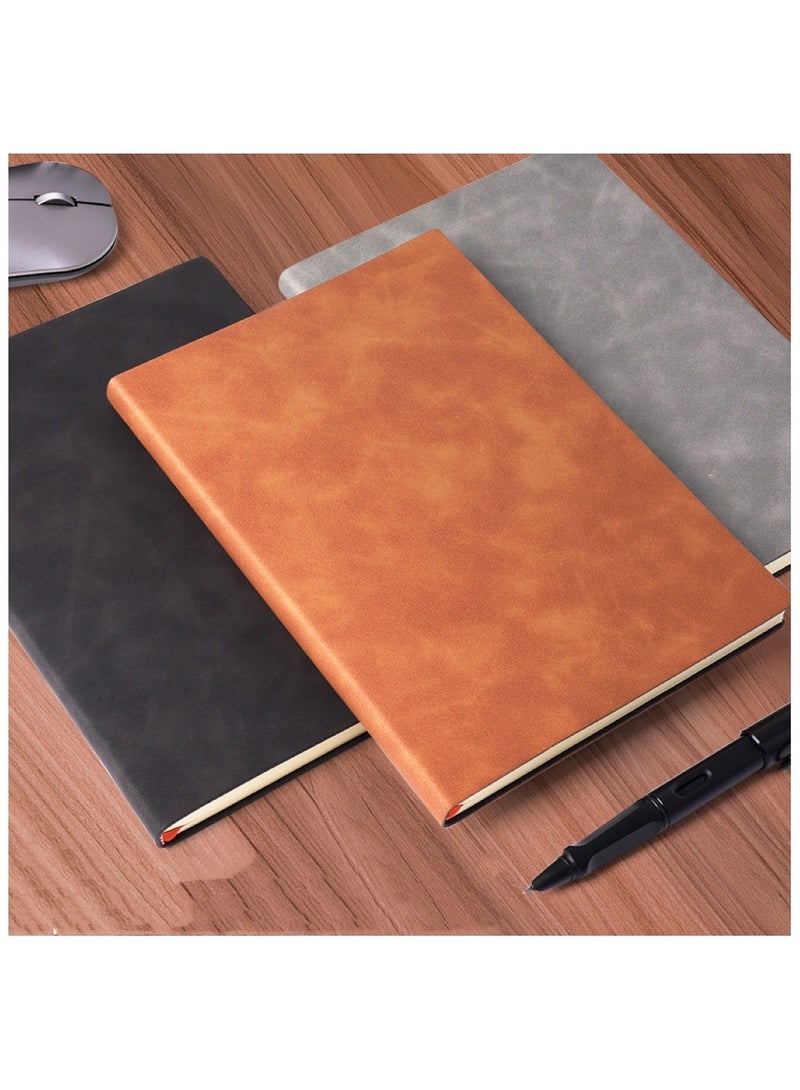 Notebook Hardcover 3 Pieces Classic Wired Notebook A5 Diary Notebook Diary Writing Pad Notebook 3 Pack Notepad Small notebook set notebook, writing board and diary, single line 100 sheets/200 pages. (Black, Brown, Gray) - Image 1