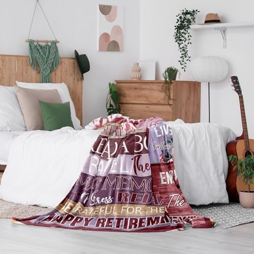 Zolumy Retirement Gift for Woman, Best Retired Gifts for Women/Men 2025, Retire Gift Ideas, Funny Presents for Retirement Coworker/Teacher/Nurse/Mom, Soft Blanket 60x50in - Image 2