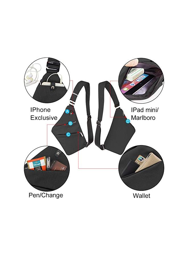 OSOCE Bag Chest Backpack Casual Daypack Blue Shoulder Crossbody - Image 3