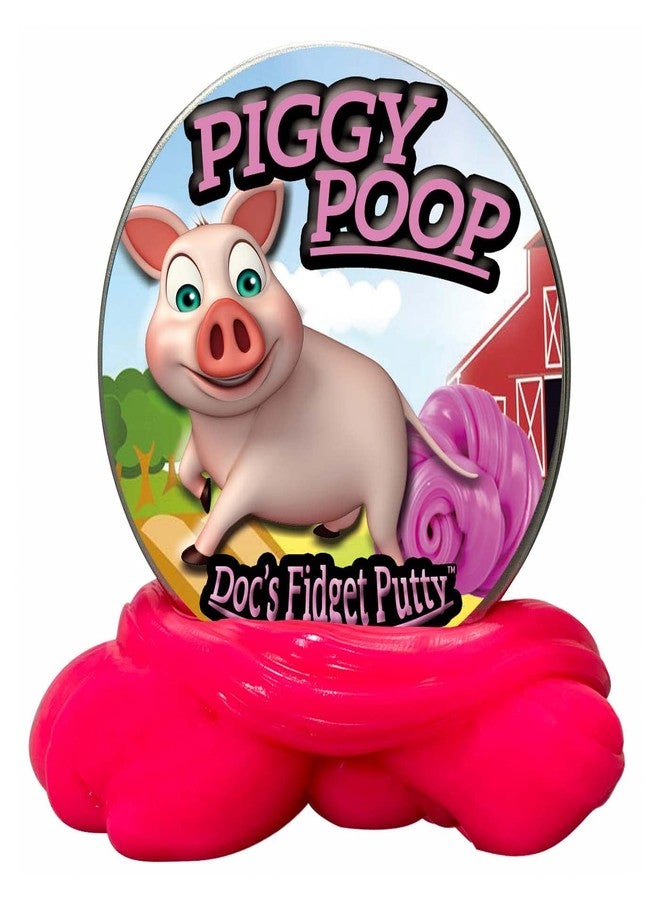 Gears Out Piggy Poop Fidget Putty Stress Relief Therapy Dough Pink Therapeutic Toy in Metal Tin Funny Office, School, Home Tension Release Relaxation Putty - Image 2