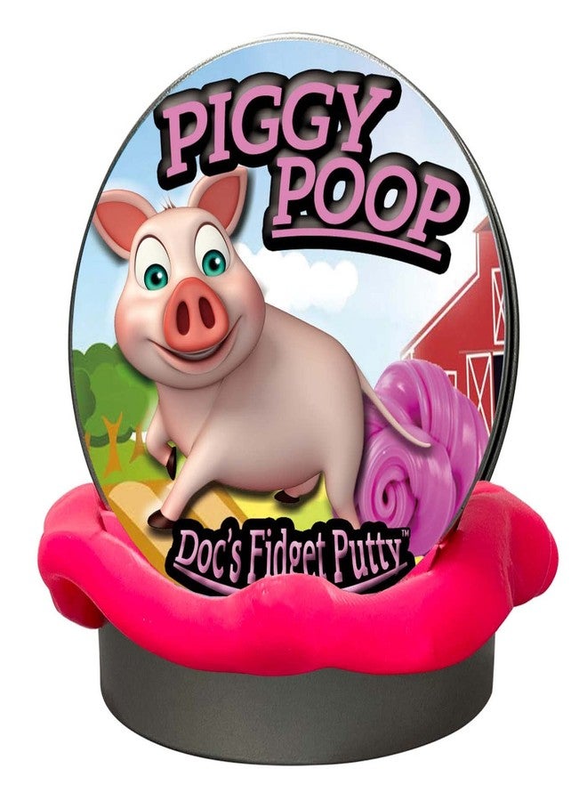 Gears Out Piggy Poop Fidget Putty Stress Relief Therapy Dough Pink Therapeutic Toy in Metal Tin Funny Office, School, Home Tension Release Relaxation Putty - Image 1