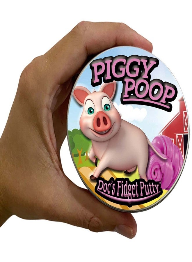 Gears Out Piggy Poop Fidget Putty Stress Relief Therapy Dough Pink Therapeutic Toy in Metal Tin Funny Office, School, Home Tension Release Relaxation Putty - Image 3