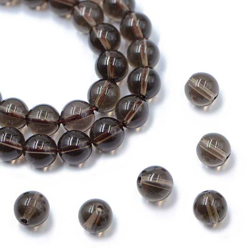 AD Beads Natural Gemstone Round Loose Beads 15 for Bracelet Necklace Earrings Jwelery Making Crafts DIY 4mm Smoky Quartz - Image 3
