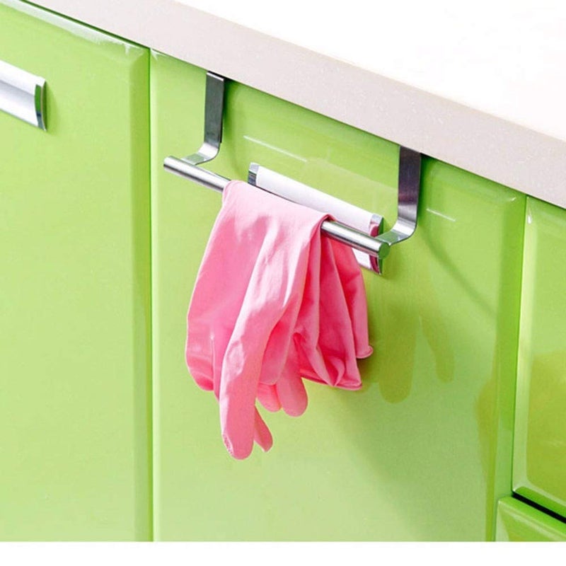 Golden Bird Golden Bird Internatonal Stainless Steel Towel Bar Holder Over The Kitchen Space Saver Cabinet Cupboard Door Hanging Rack Storage Holders Accessories Pack 2 - Image 1