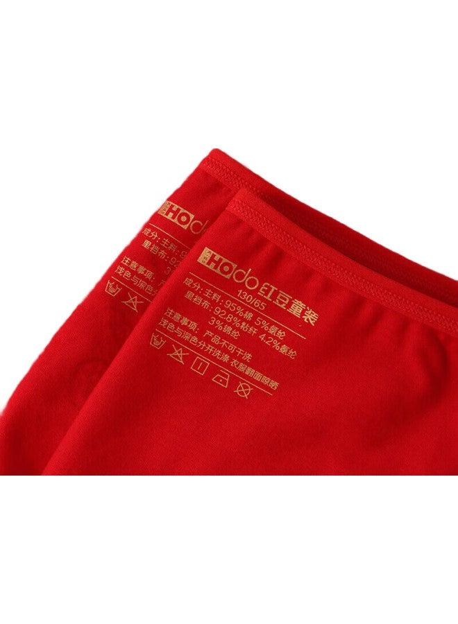 Red Bean Hongdou Children'S Underwear, Zodiac Year Red Boxer Briefs, Boys' Shorts, Girls' Triangle Briefs, 2-Pack K4022 140 - Image 3