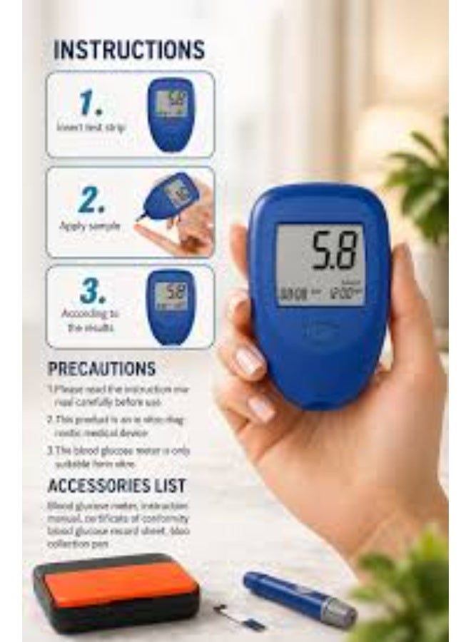 Kimaya Blood Glucose Monitor Kit with 50 Test Strips & Lancets | Diabetes Sugar Testing Machine | Fast & Accurate Digital Glucometer for Home Use - Image 2