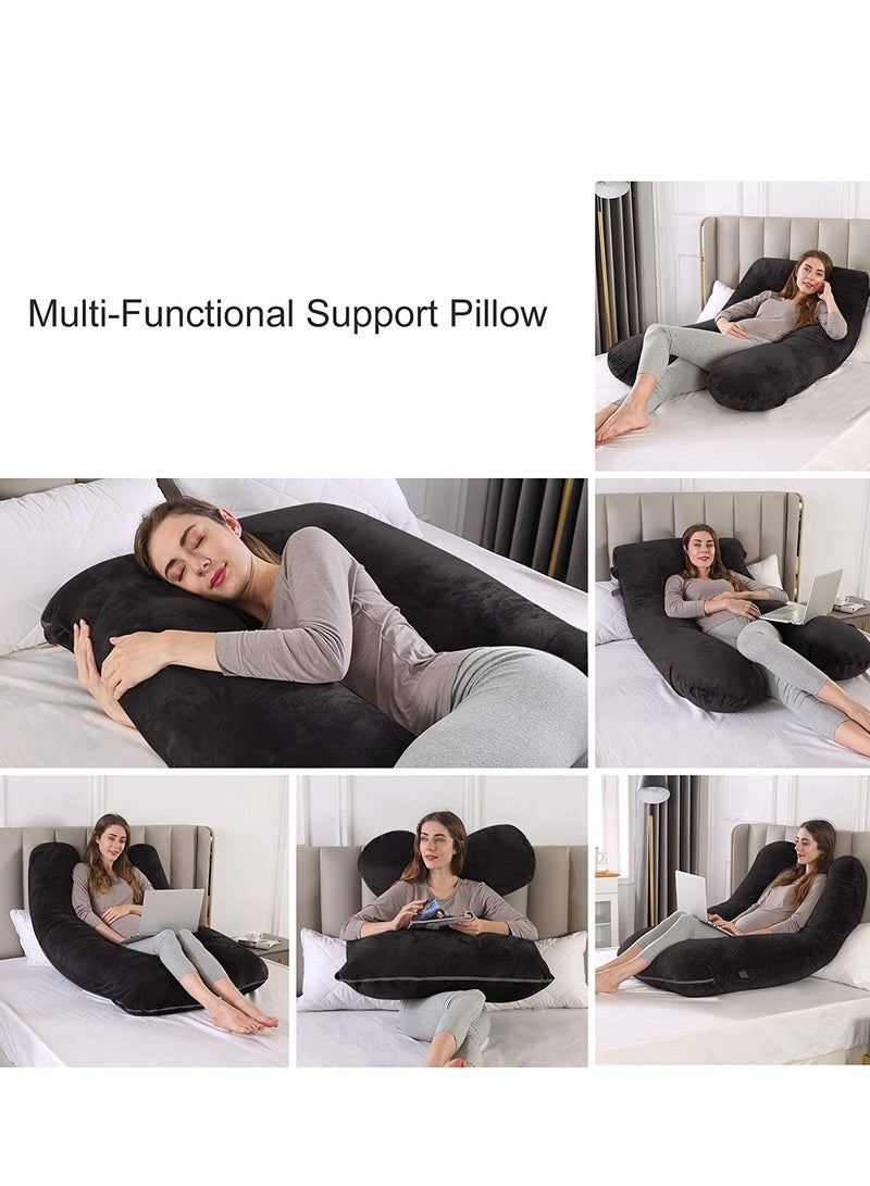 Pregnancy Pillow U-Shape Full Body Maternity Pillow velvet pillow for women's - Image 1