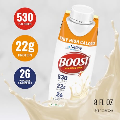 Boost Very High Calorie Vanilla Nutritional Drink – 22g Protein, 530 Nutrient Rich Calories, 8 Fl Oz (Pack of 24) - Image 5