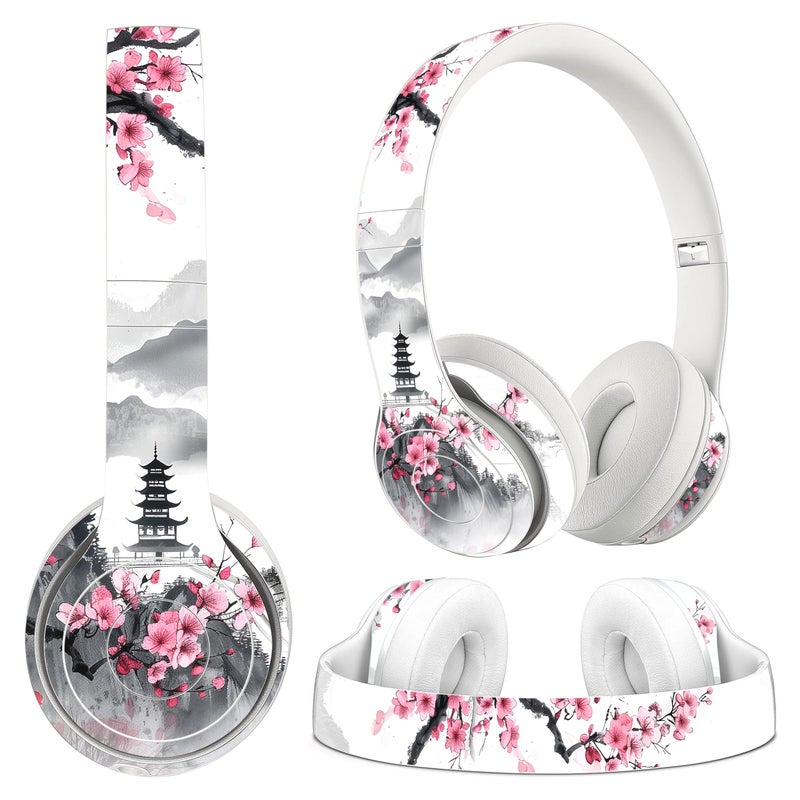 TracyArt Sticker Cover Compatible with Beats Solo 3, Cherry Blossom - Headphone Stickers - Image 1