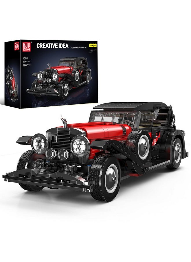 mould king Mould King 10114 Classic Cars Building Kits, MOC Vintage Car Model Building Blocks Set, Gift for Kids Age 8+/Adult Collections Enthusiasts(1308+ Pieces, Static Version)  - Image 1