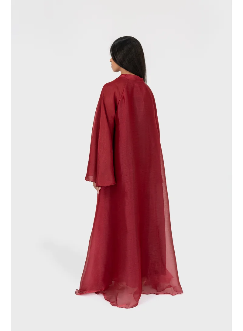 Ophelia  LUNA Abaya for Women – Elegant Blood Red Modest Abaya with Long Sleeves for Women | Best Price UAE